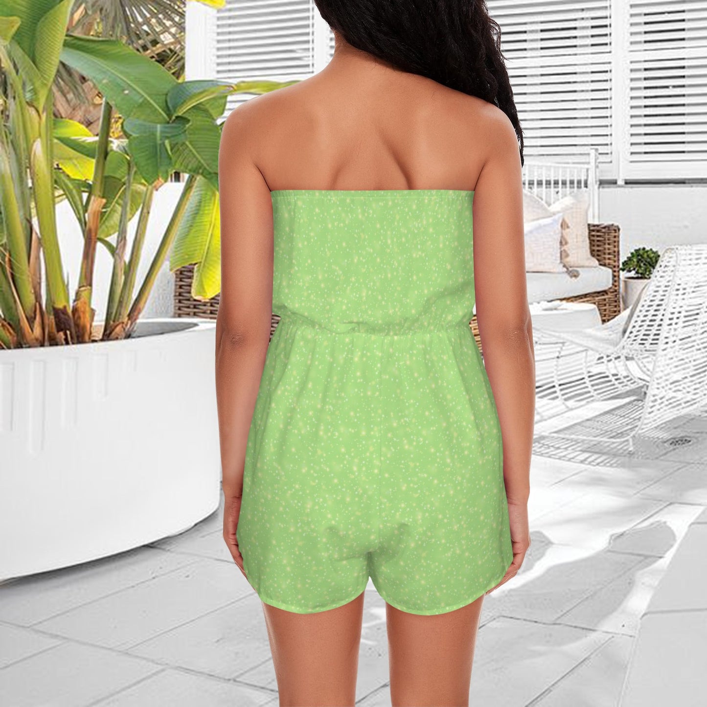 tinkltgreen. strapless romper