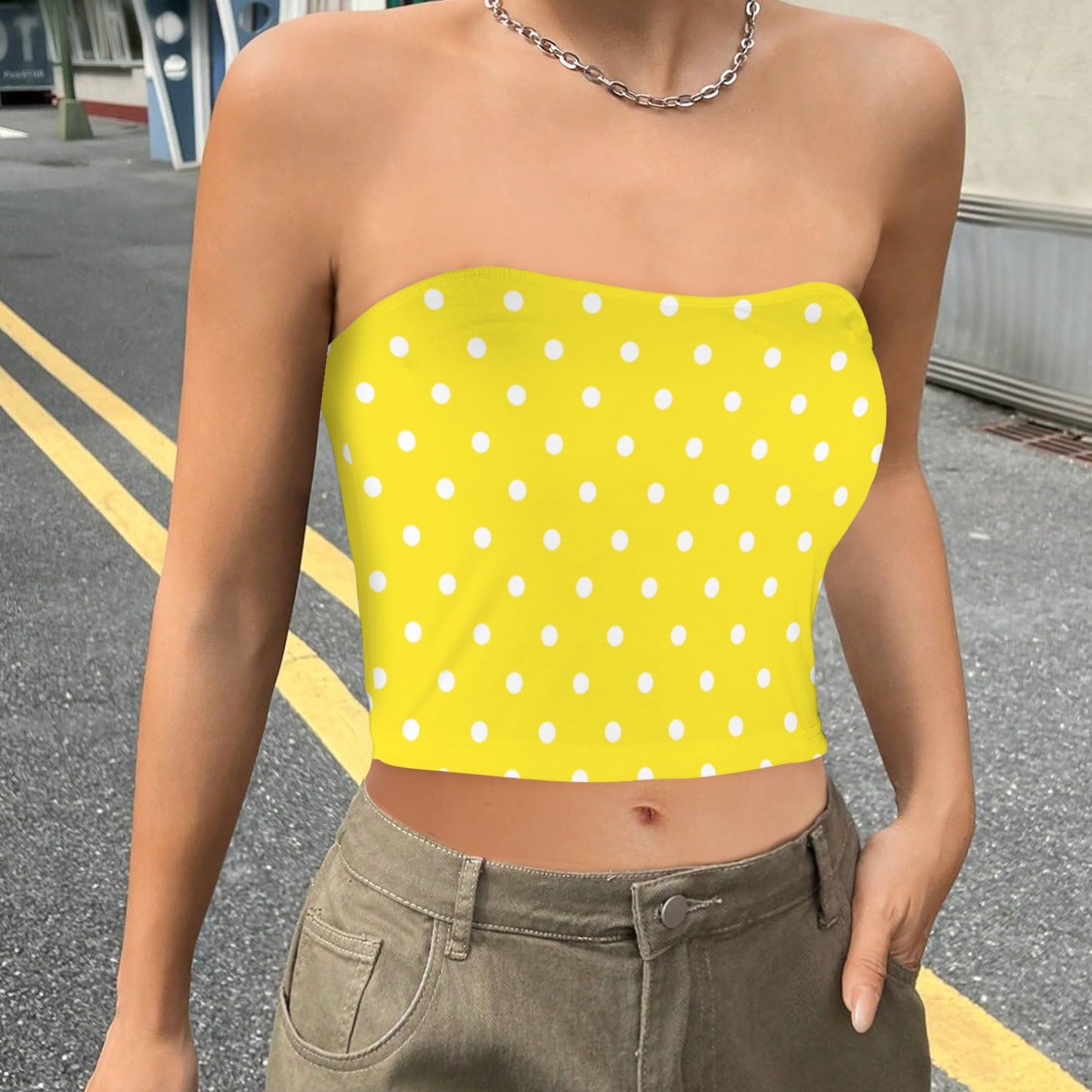 dotsyellow. crop tube