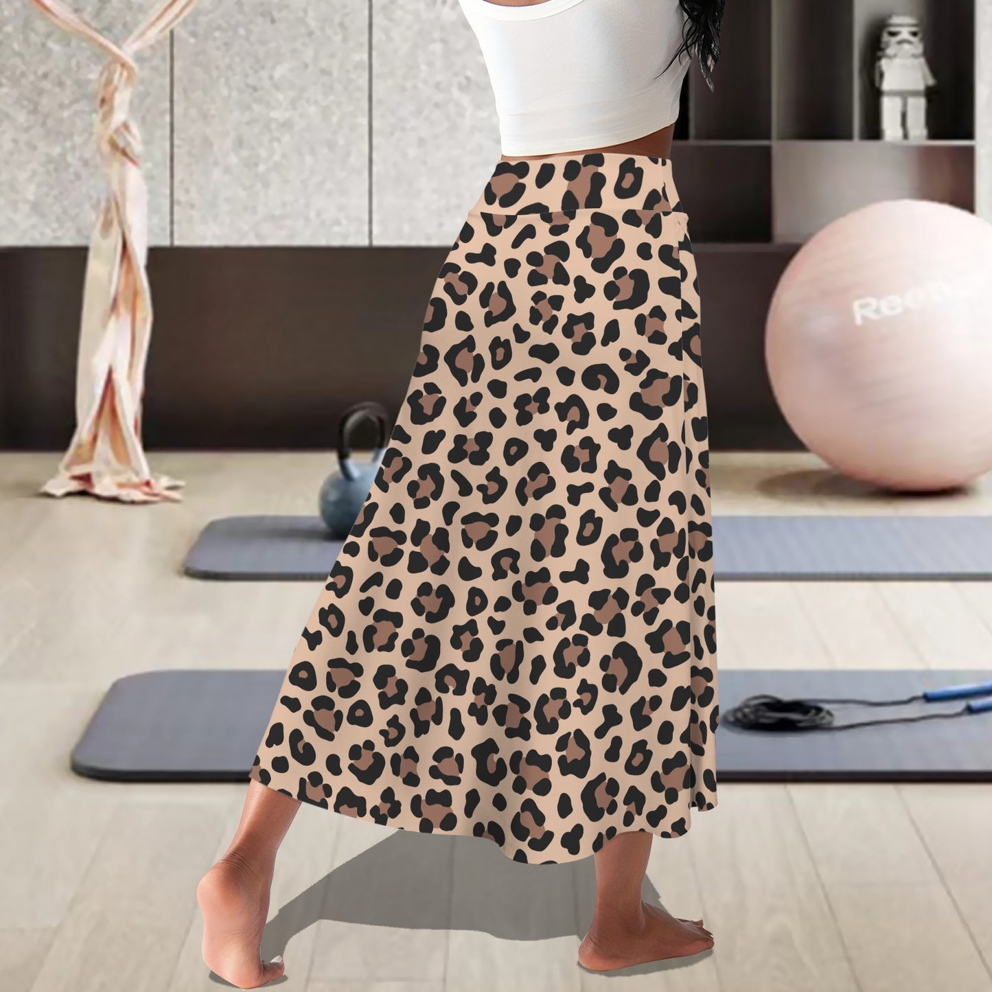 leopard. midi skort