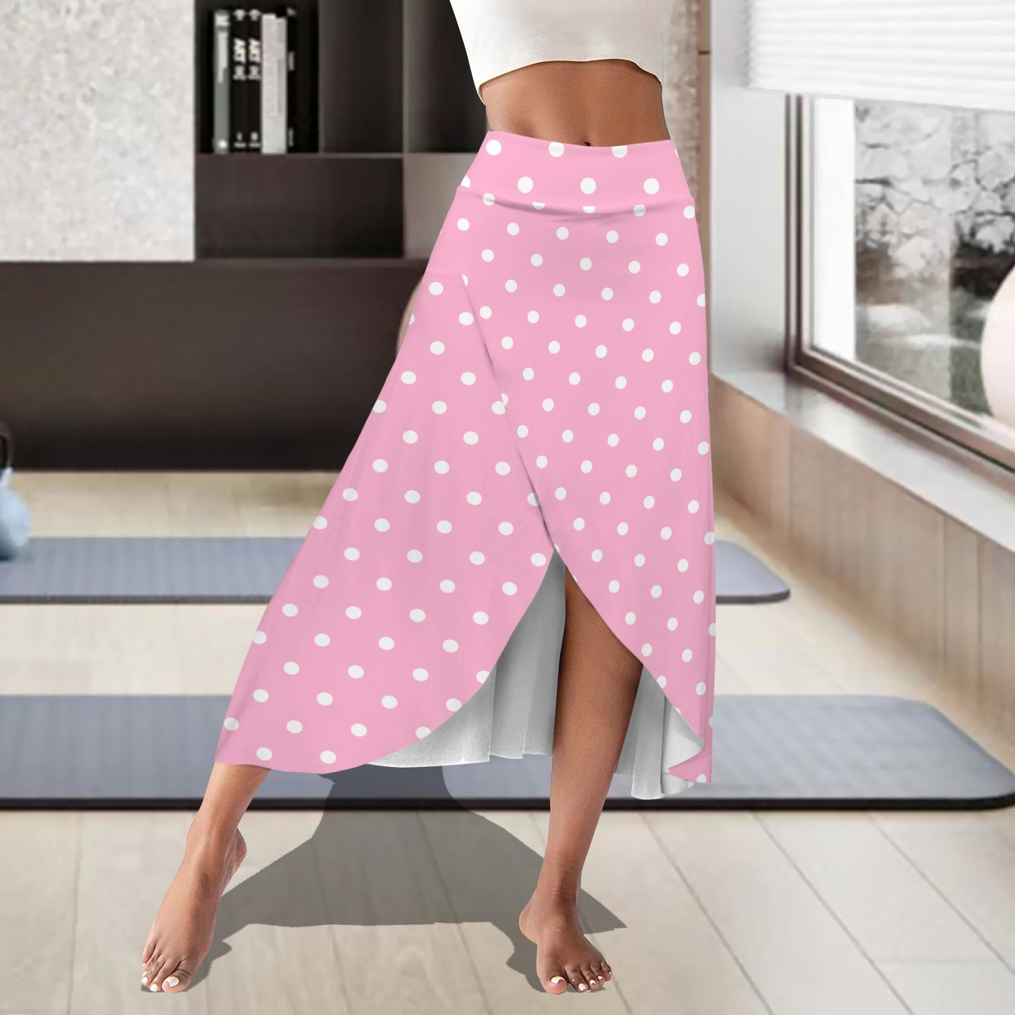 dotsltpink. midi skort