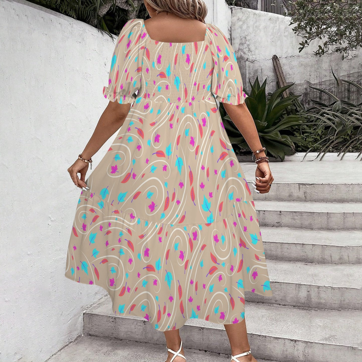 pocahontasswirlcolor. smock midi