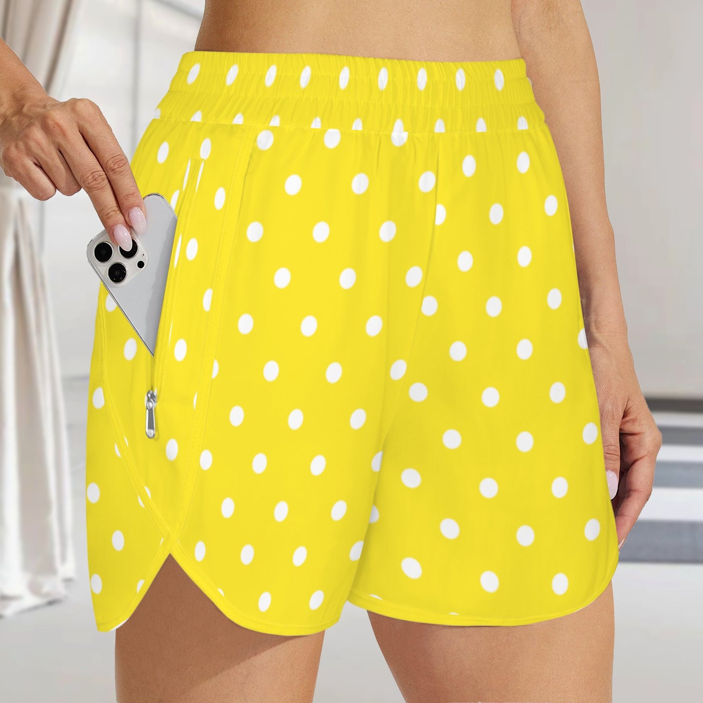 dotsyellow. running shorts