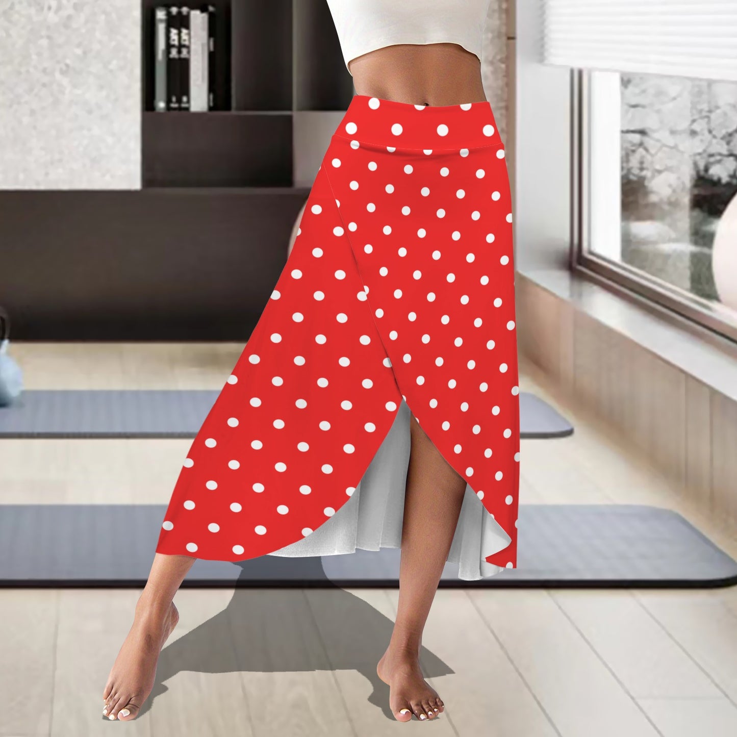 dotsred. midi skort