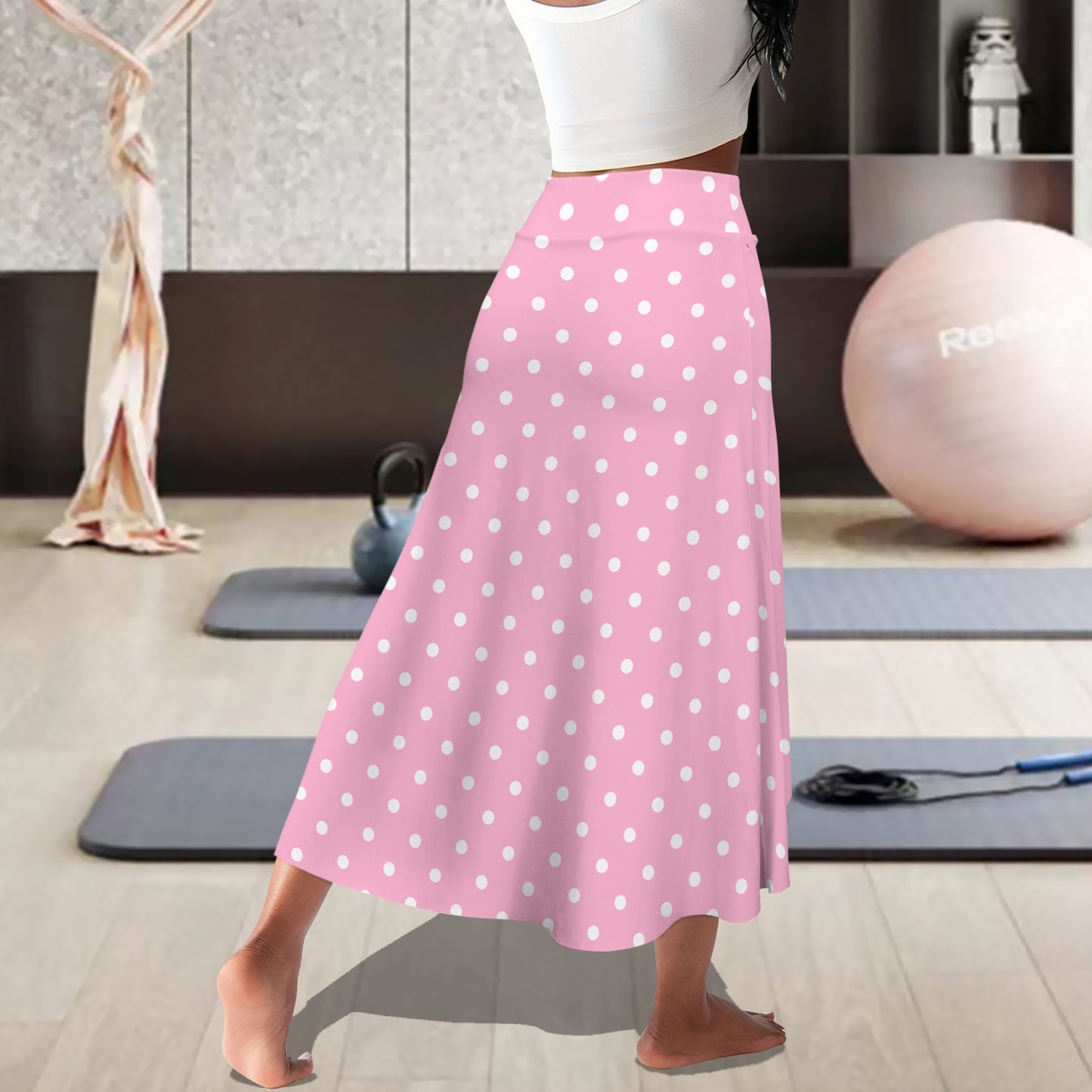 dotsltpink. midi skort
