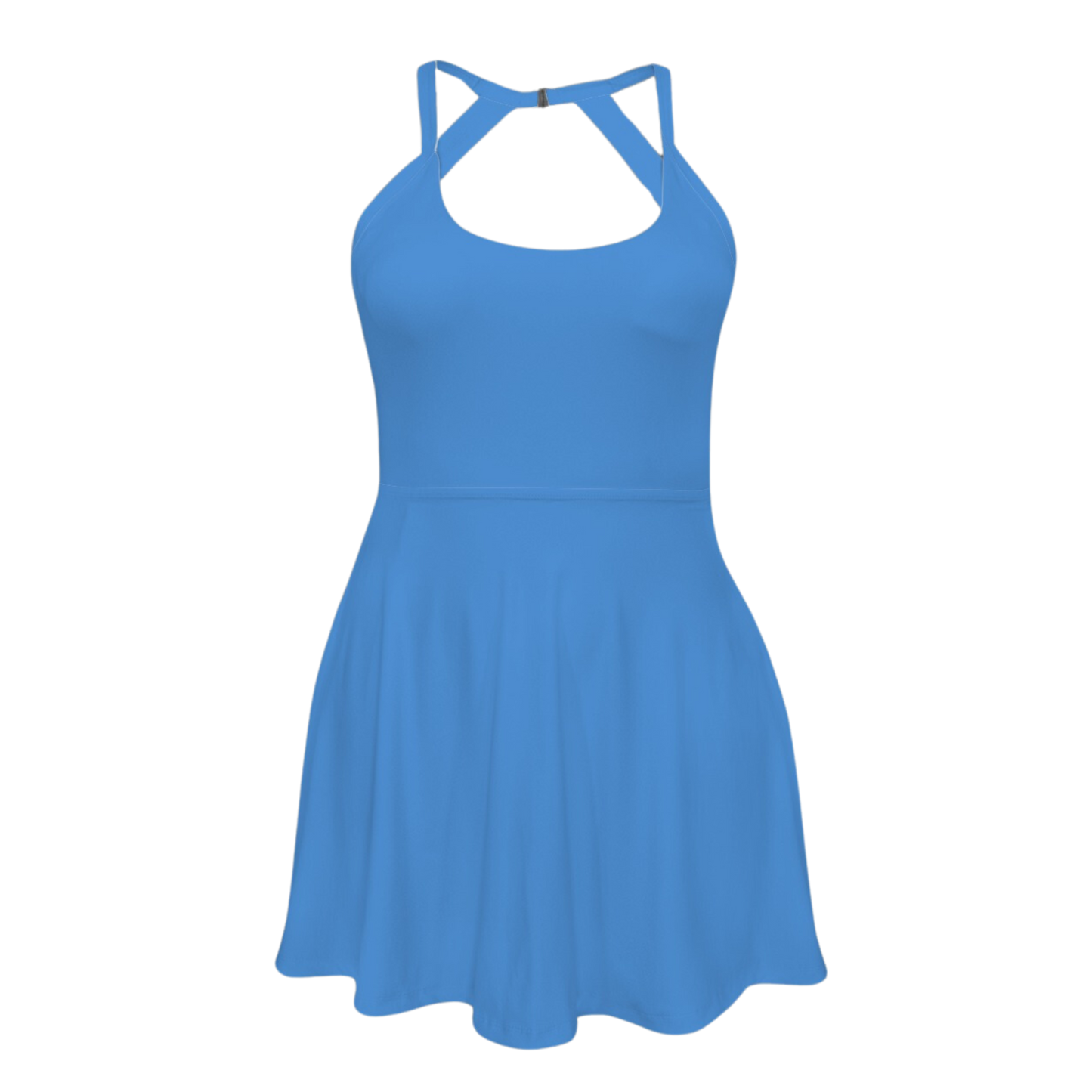 Six Two Six Blue Open Back Flare Skirt Active Dress