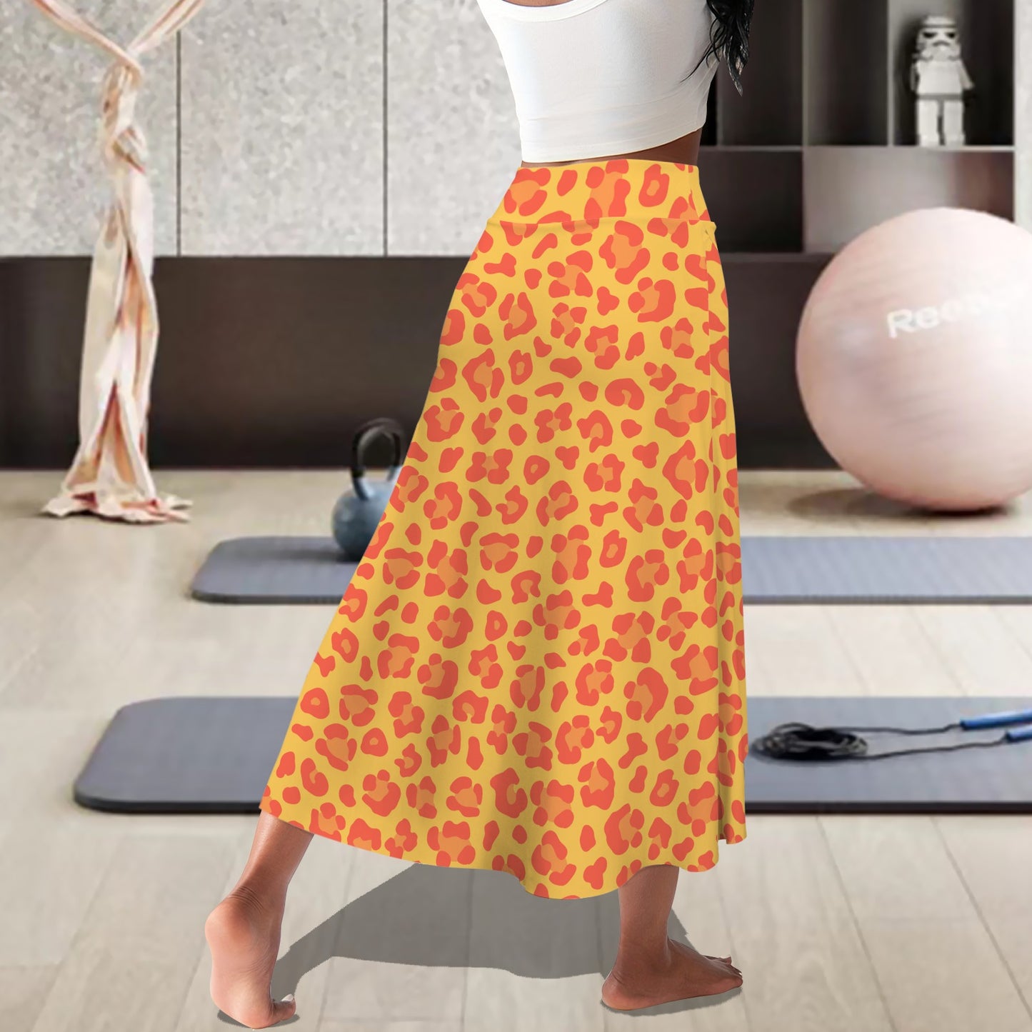 leopardyellow. midi skort