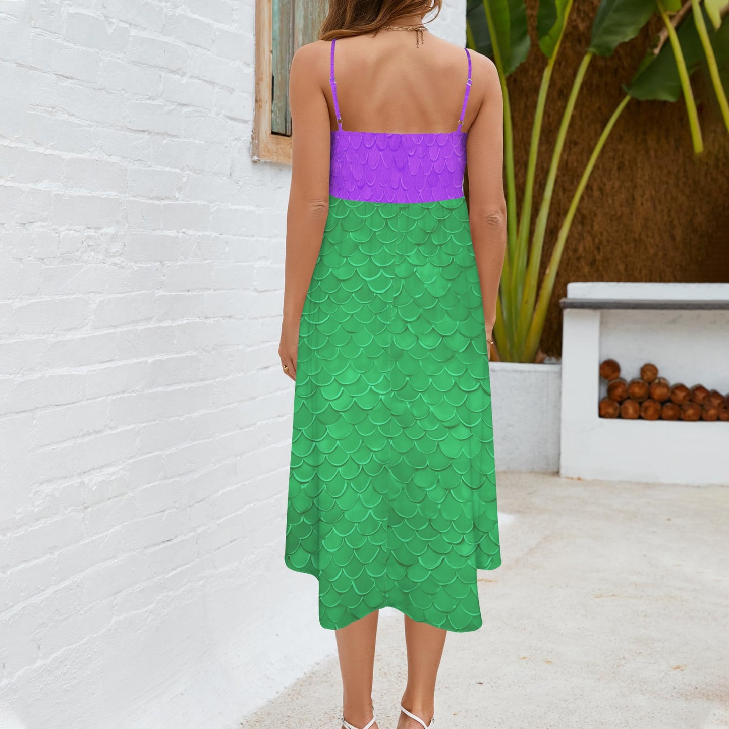 arielbottomgreen. midi dress