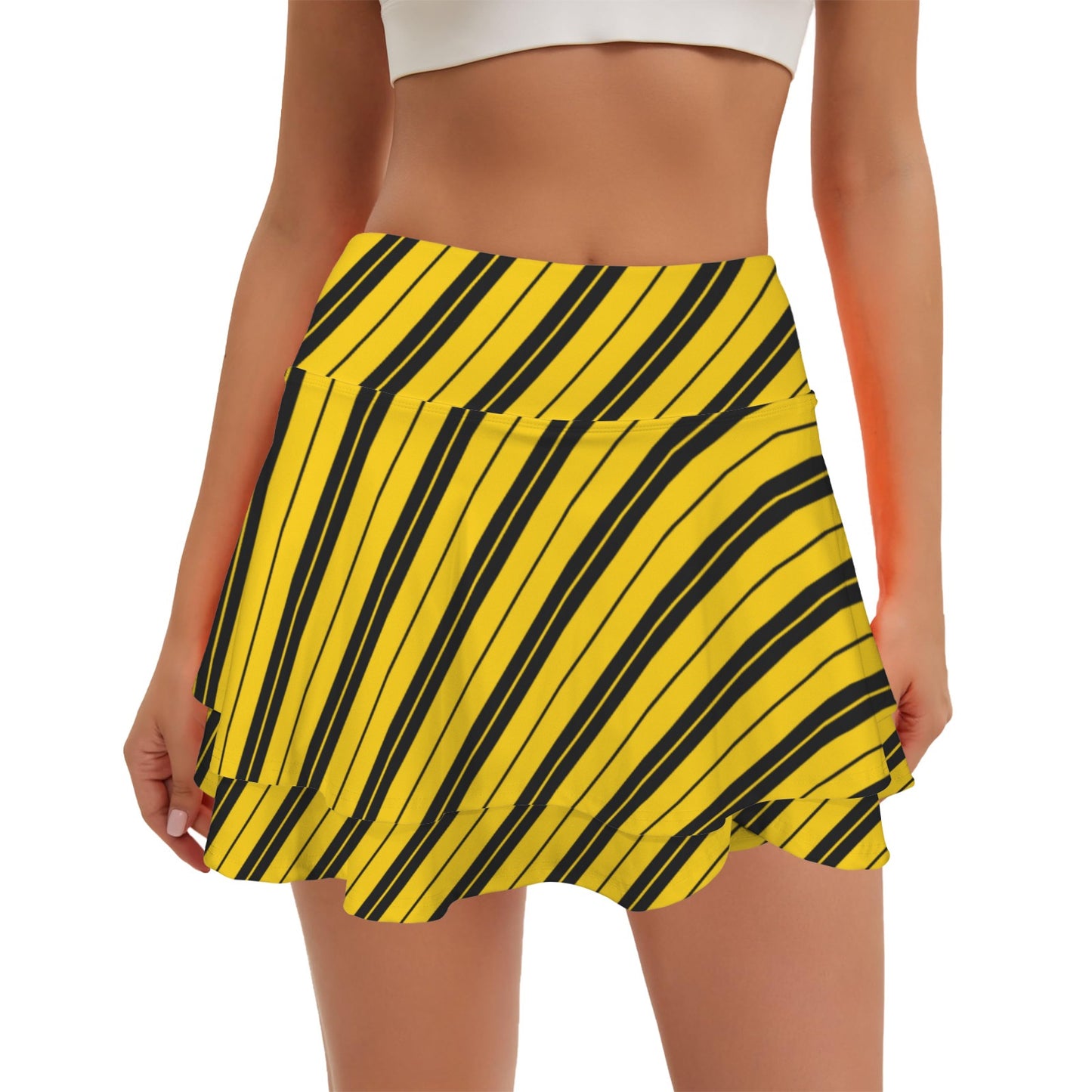 hstripes ruffle skort