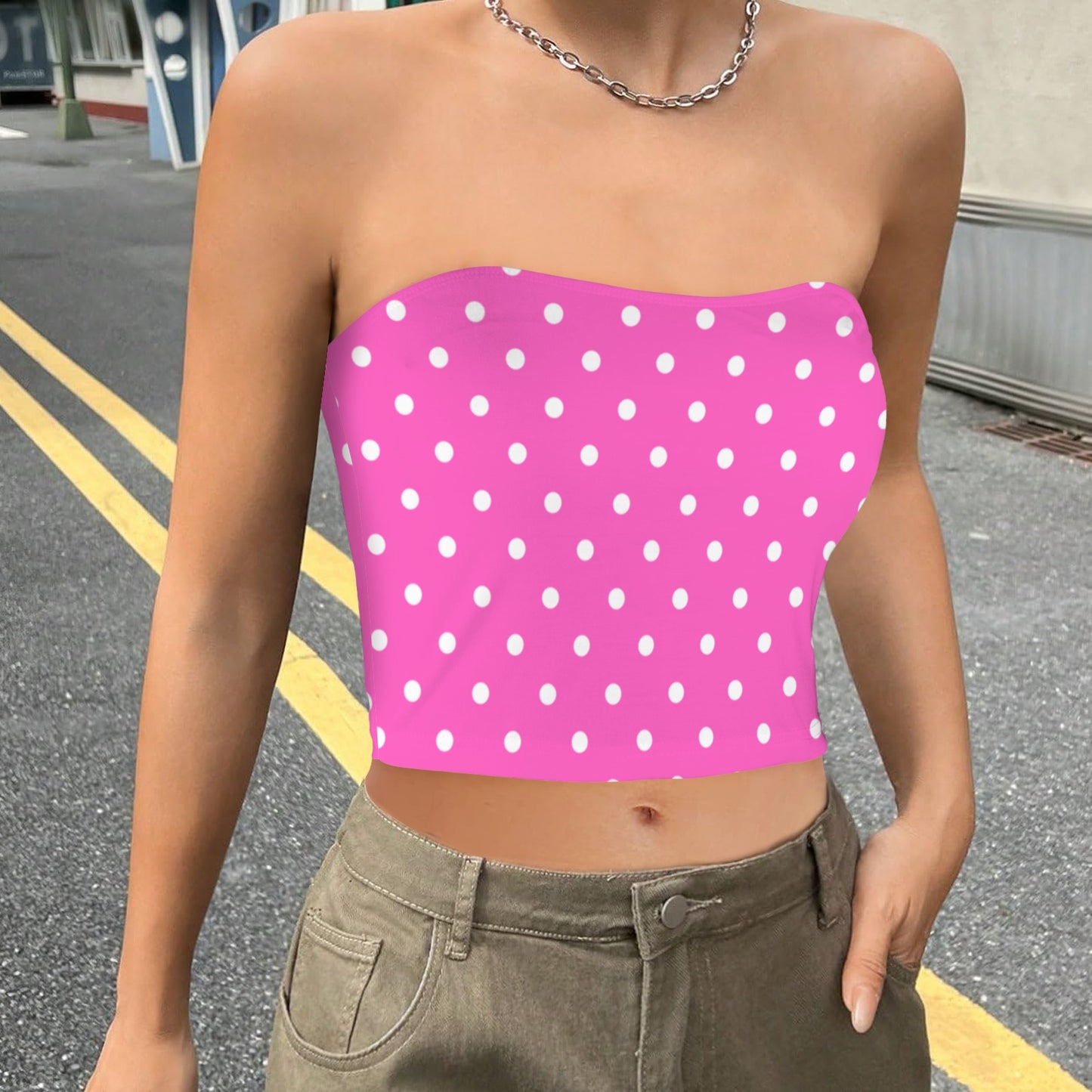 minniepinkwhite. crop tube