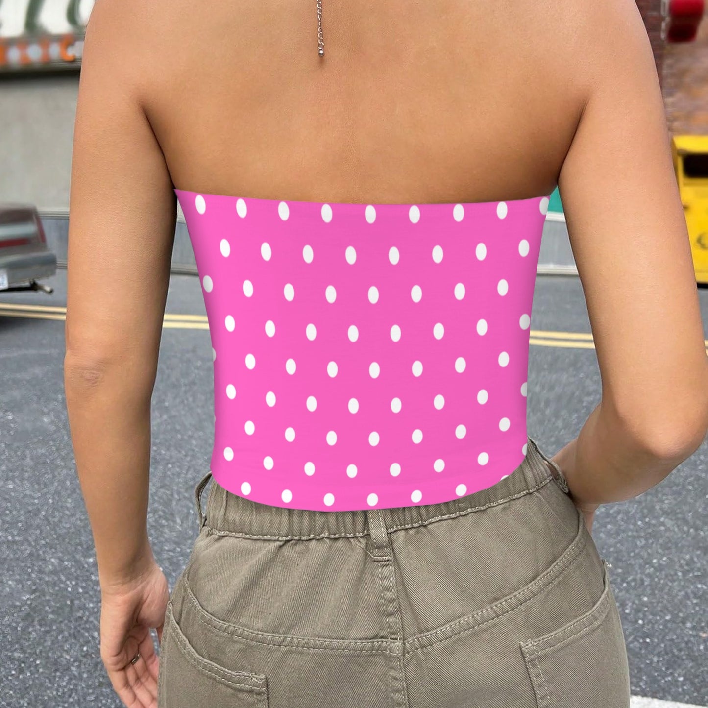 minniepinkwhite. crop tube