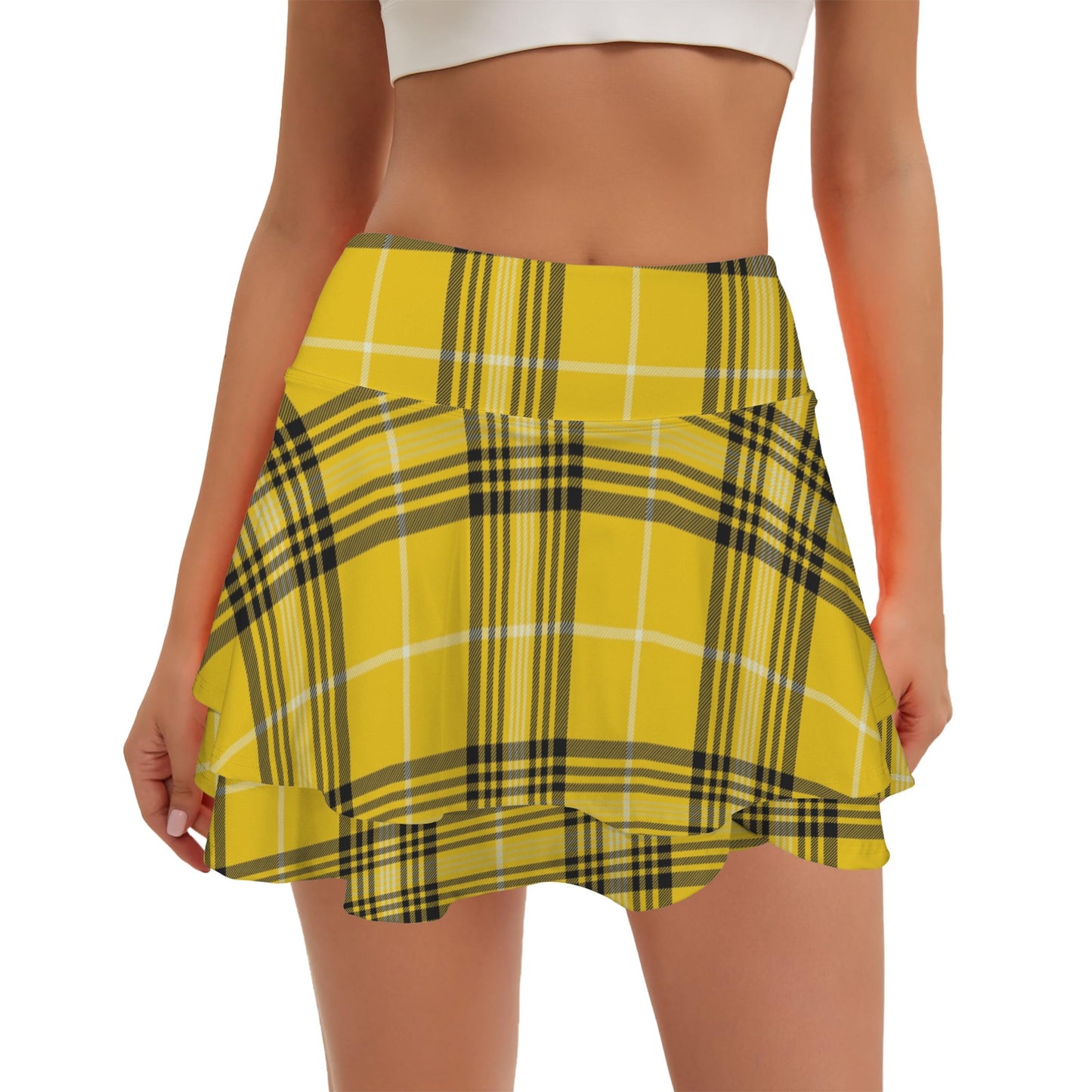 hplaid. ruffle skort