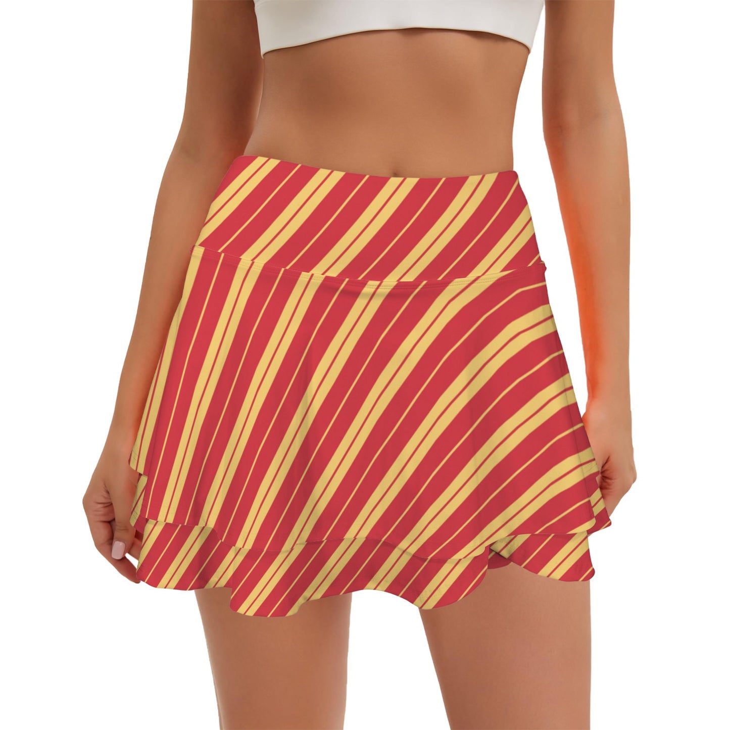 gstripes. ruffle skort