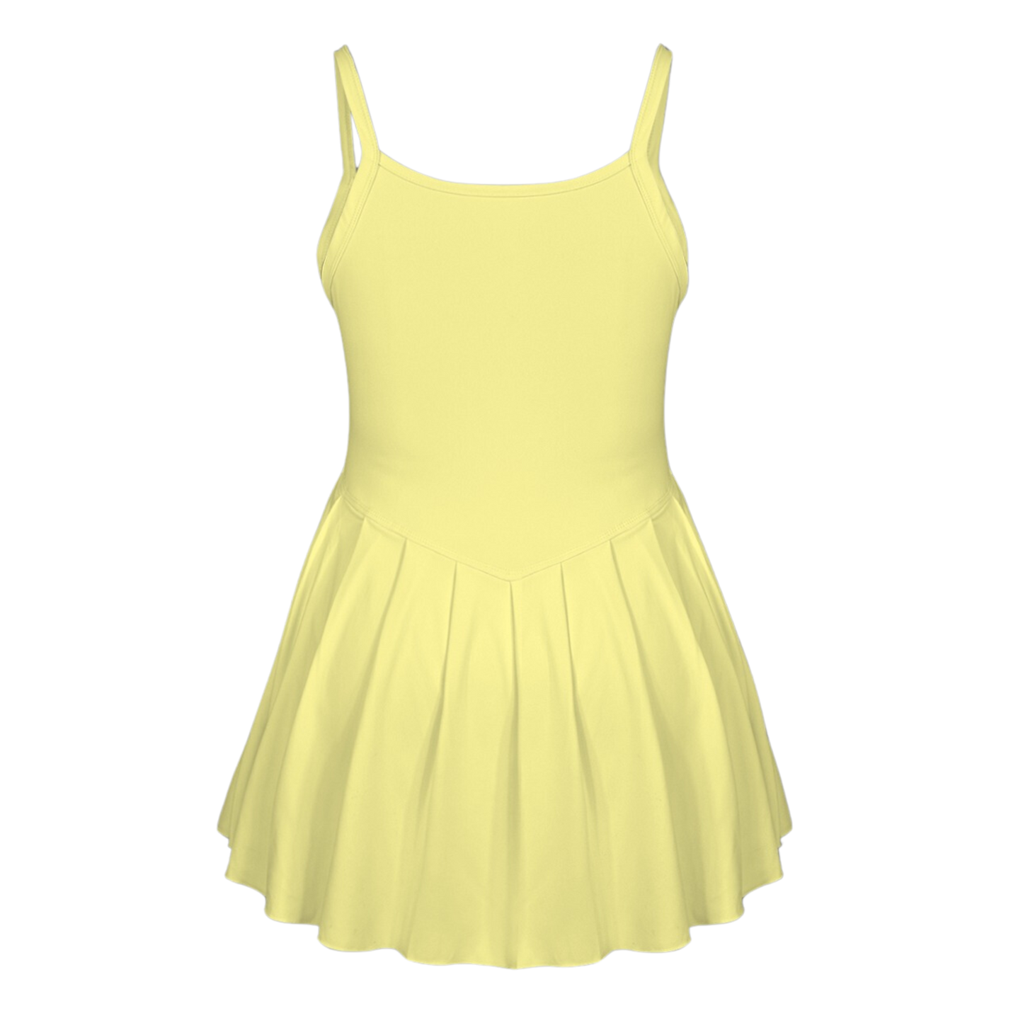 Almost There Yellow Pleat Skirt Active Dress