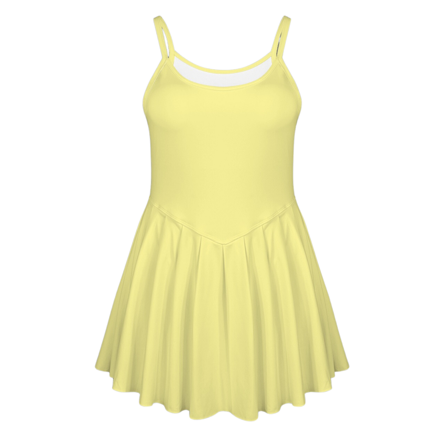 Almost There Yellow Pleat Skirt Active Dress