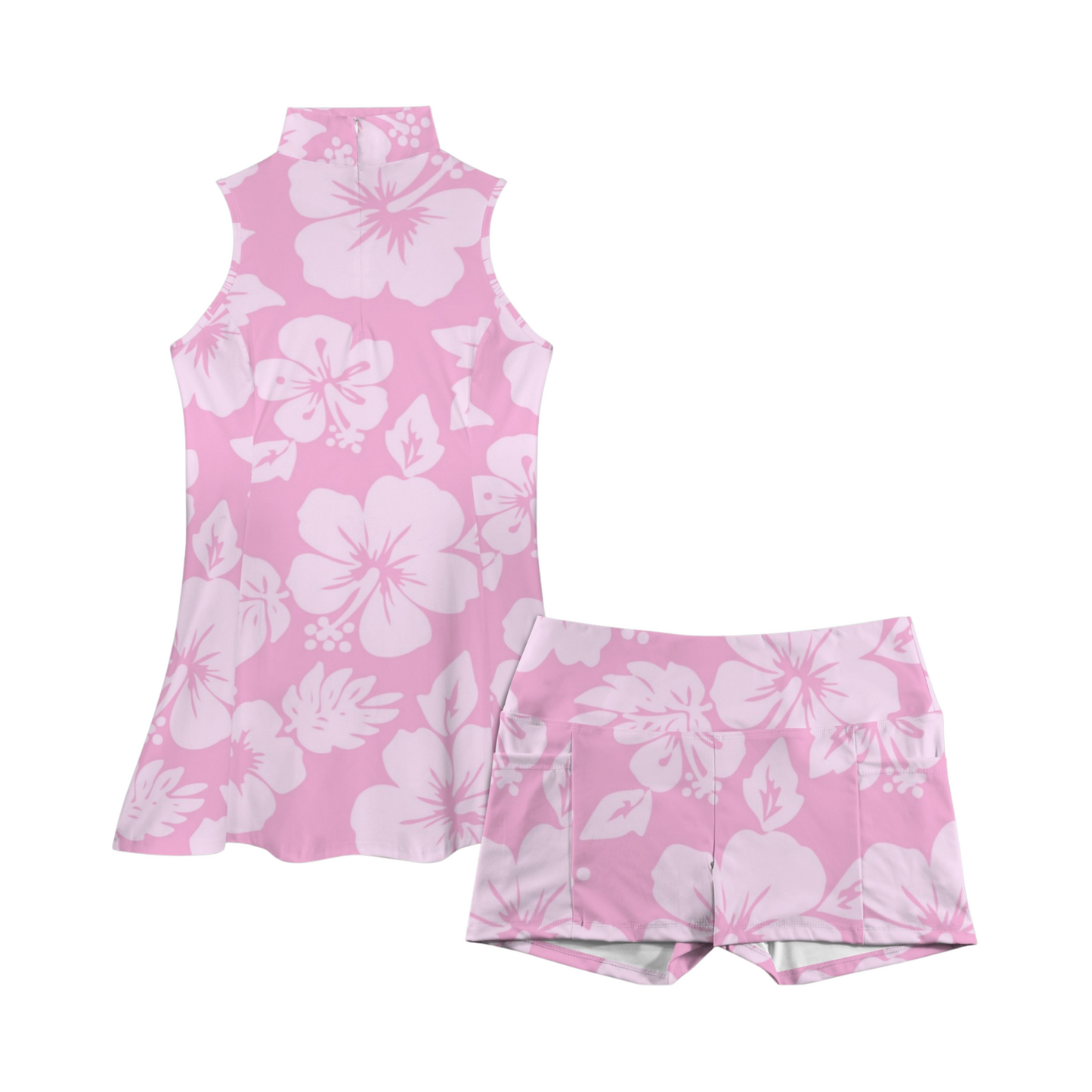 Ohana Hibiscus Collared Active Dress