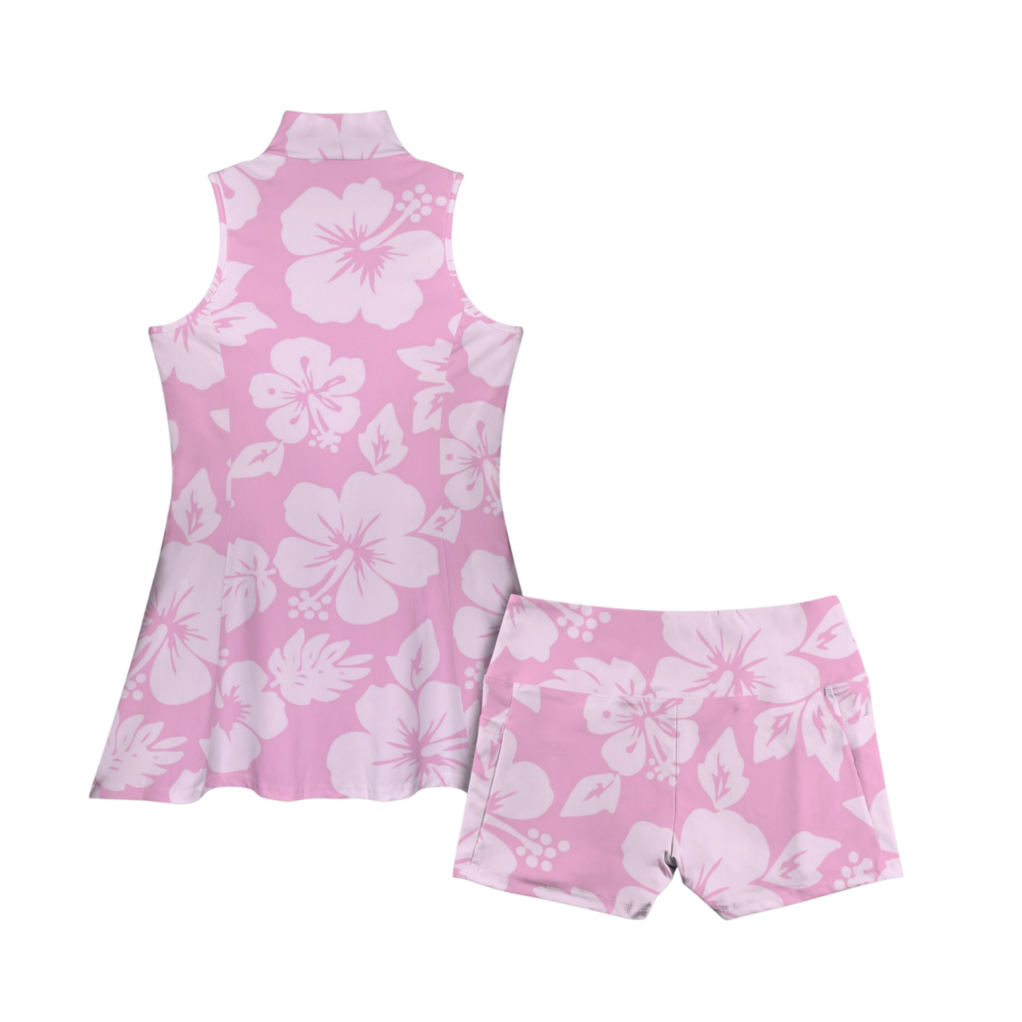 Ohana Hibiscus Collared Active Dress