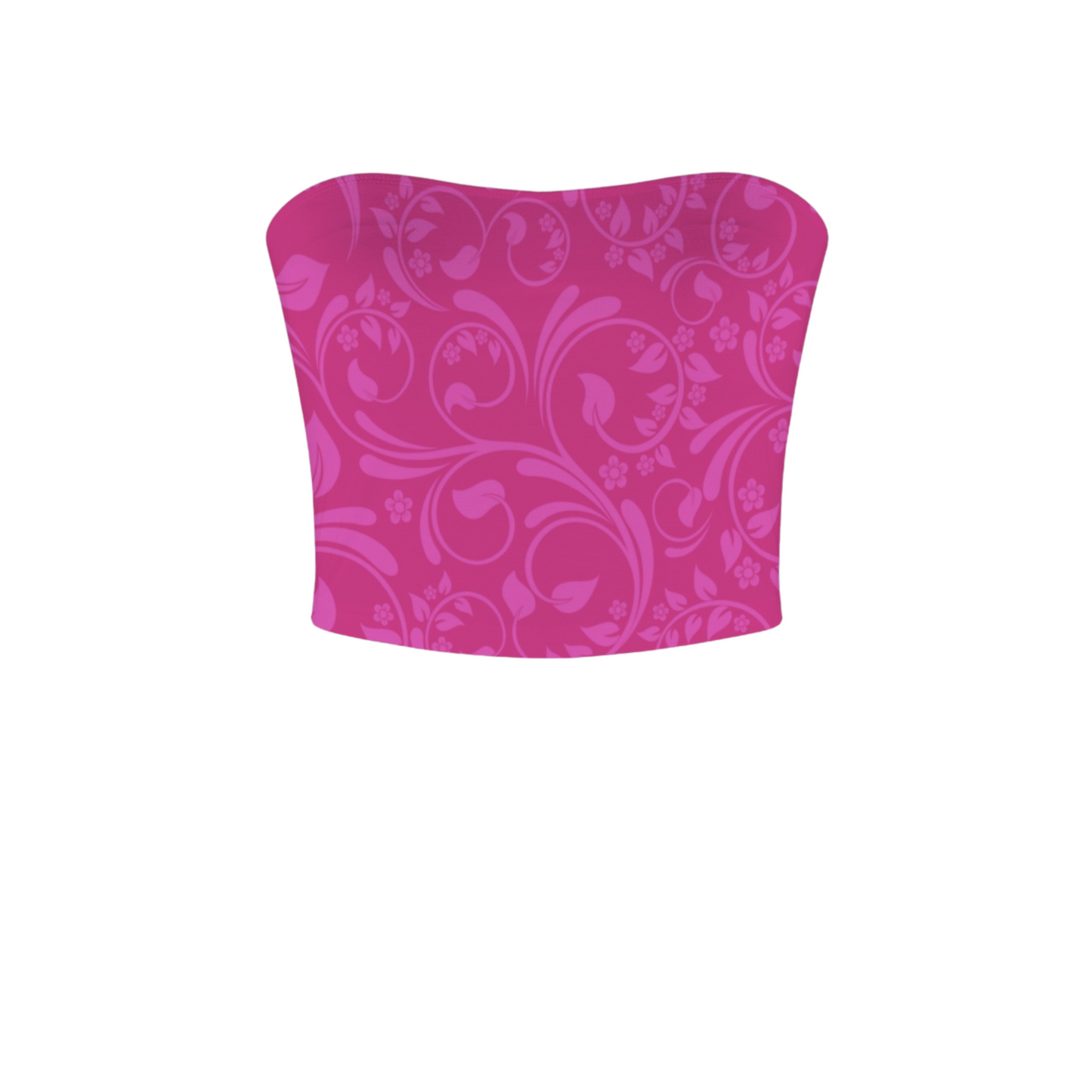 Anna Magenta Swirl Crop Tube Top