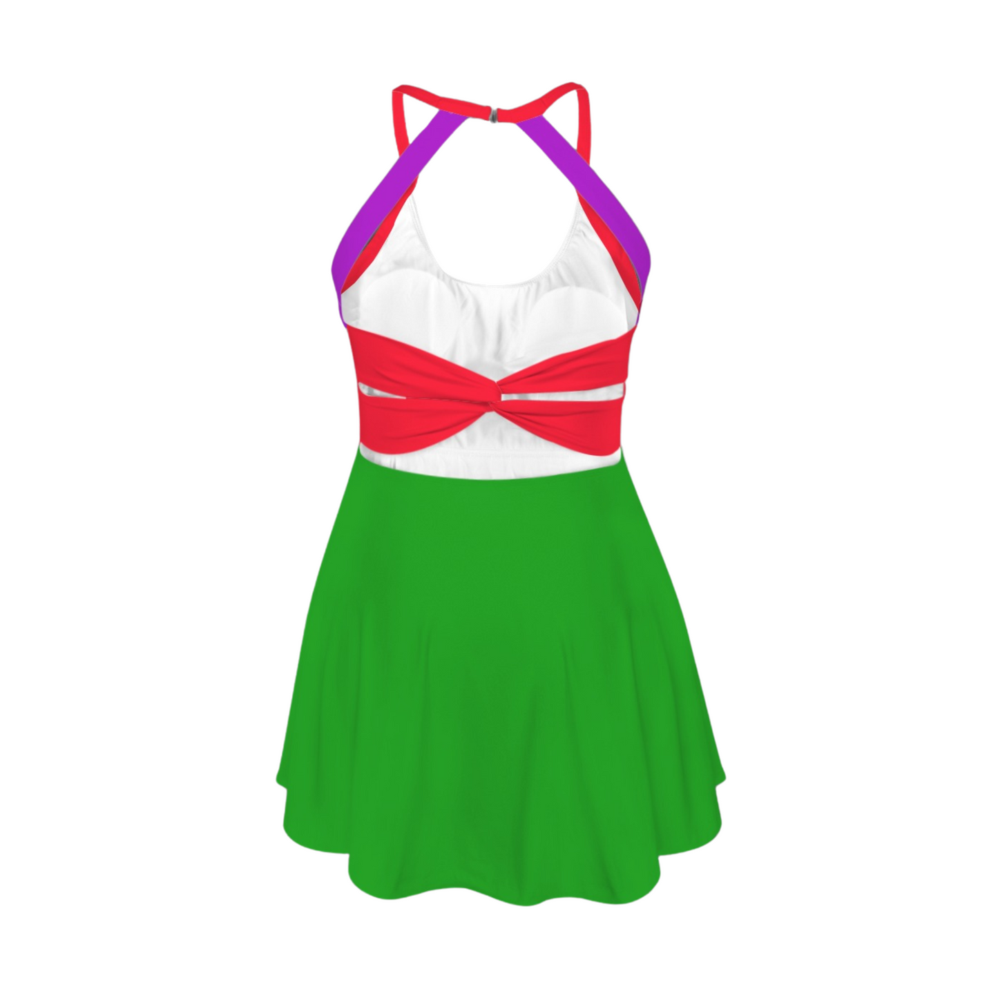 Ariel Colorblock Open Back Flare Skirt Active Dress