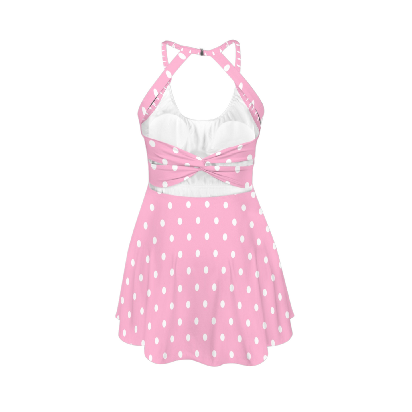 Miss Mouse Polka Dots Open Back Flare Skirt Active Dress
