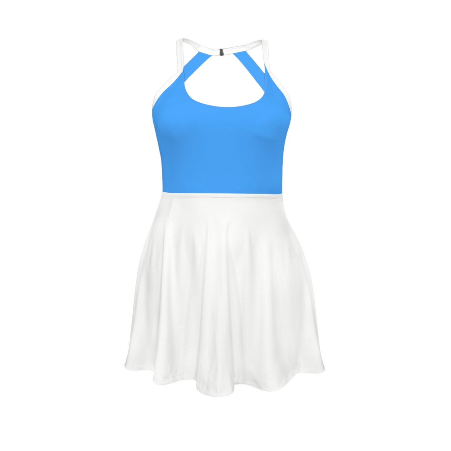 Belle Colorblock Open Back Flare Skirt Active Dress