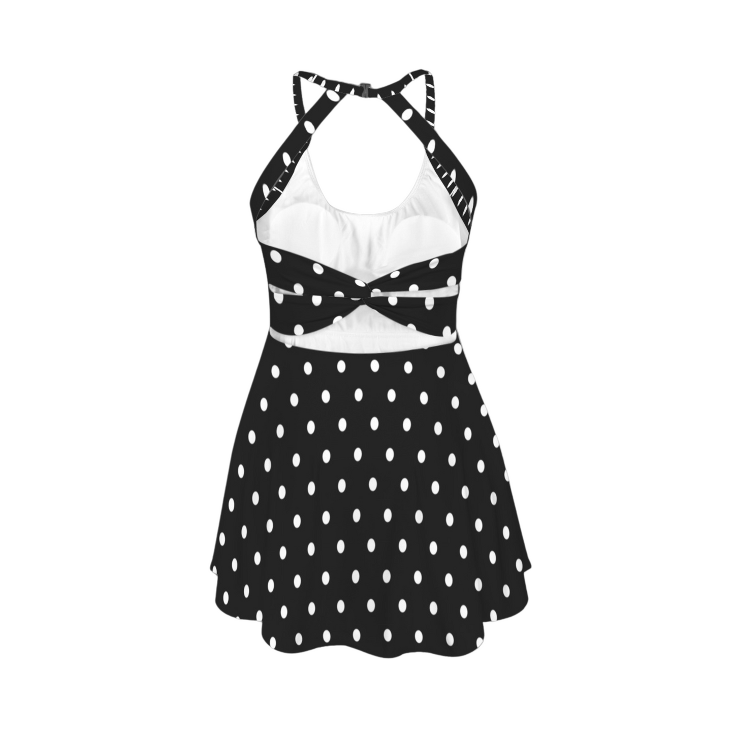 Miss Mouse Polka Dots Open Back Flare Skirt Active Dress