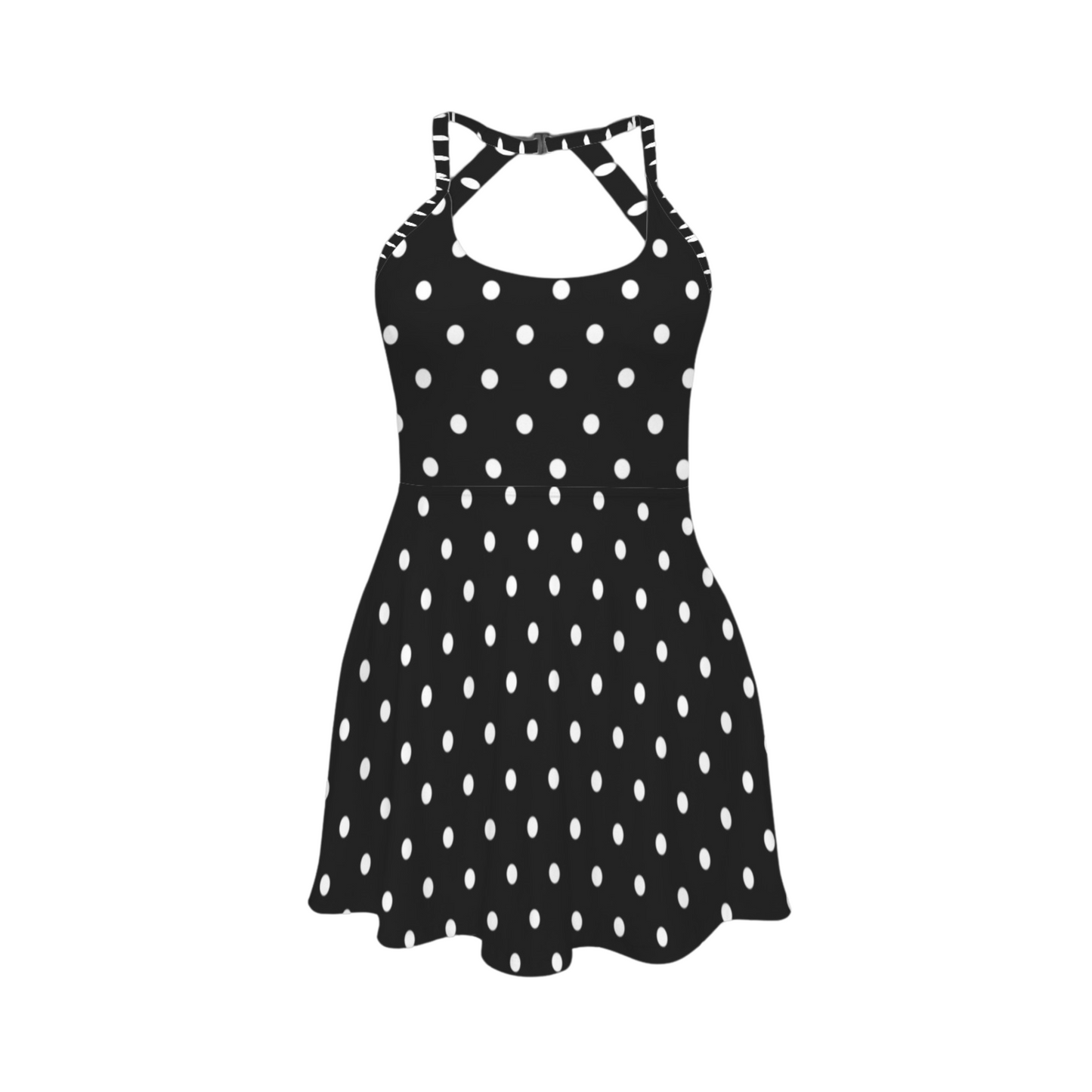 Miss Mouse Polka Dots Open Back Flare Skirt Active Dress