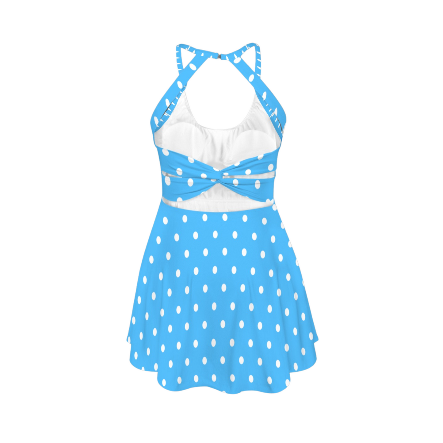Miss Mouse Polka Dots Open Back Flare Skirt Active Dress