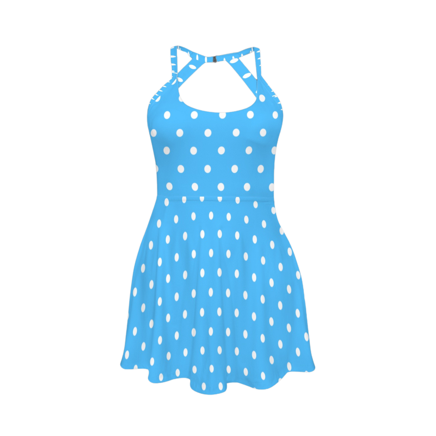 Miss Mouse Polka Dots Open Back Flare Skirt Active Dress