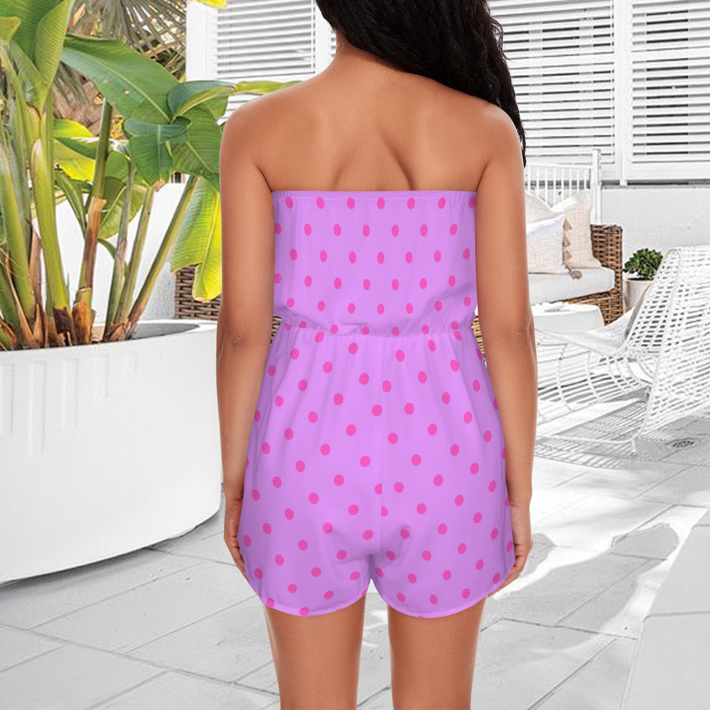 minniepurplepink. strapless romper
