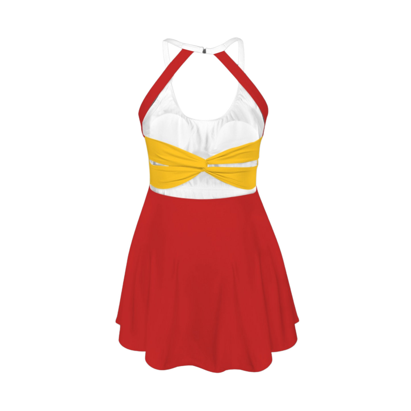 Clara Bell Colorblock Open Back Flare Skirt Active Dress