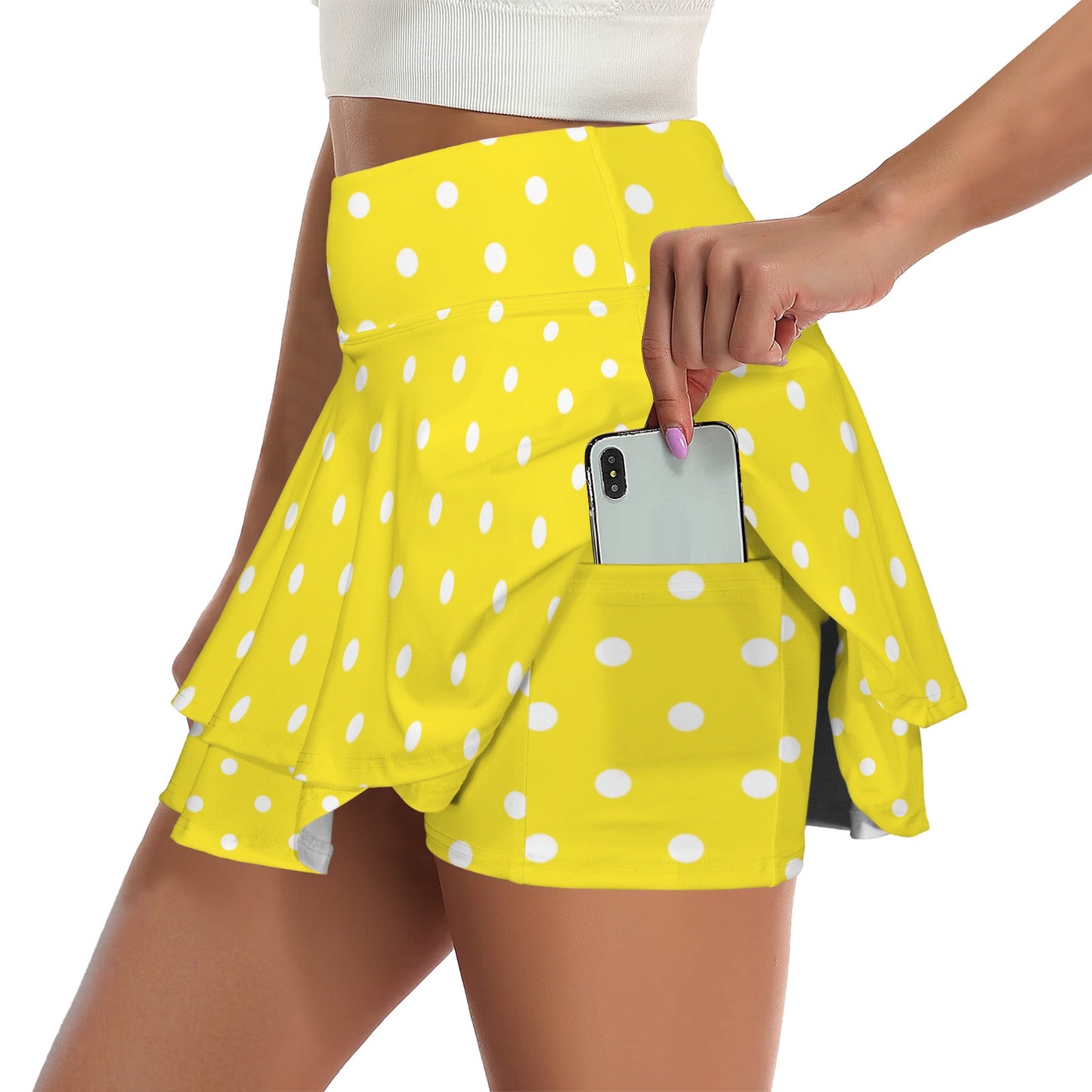 dotsyellow. ruffle skort