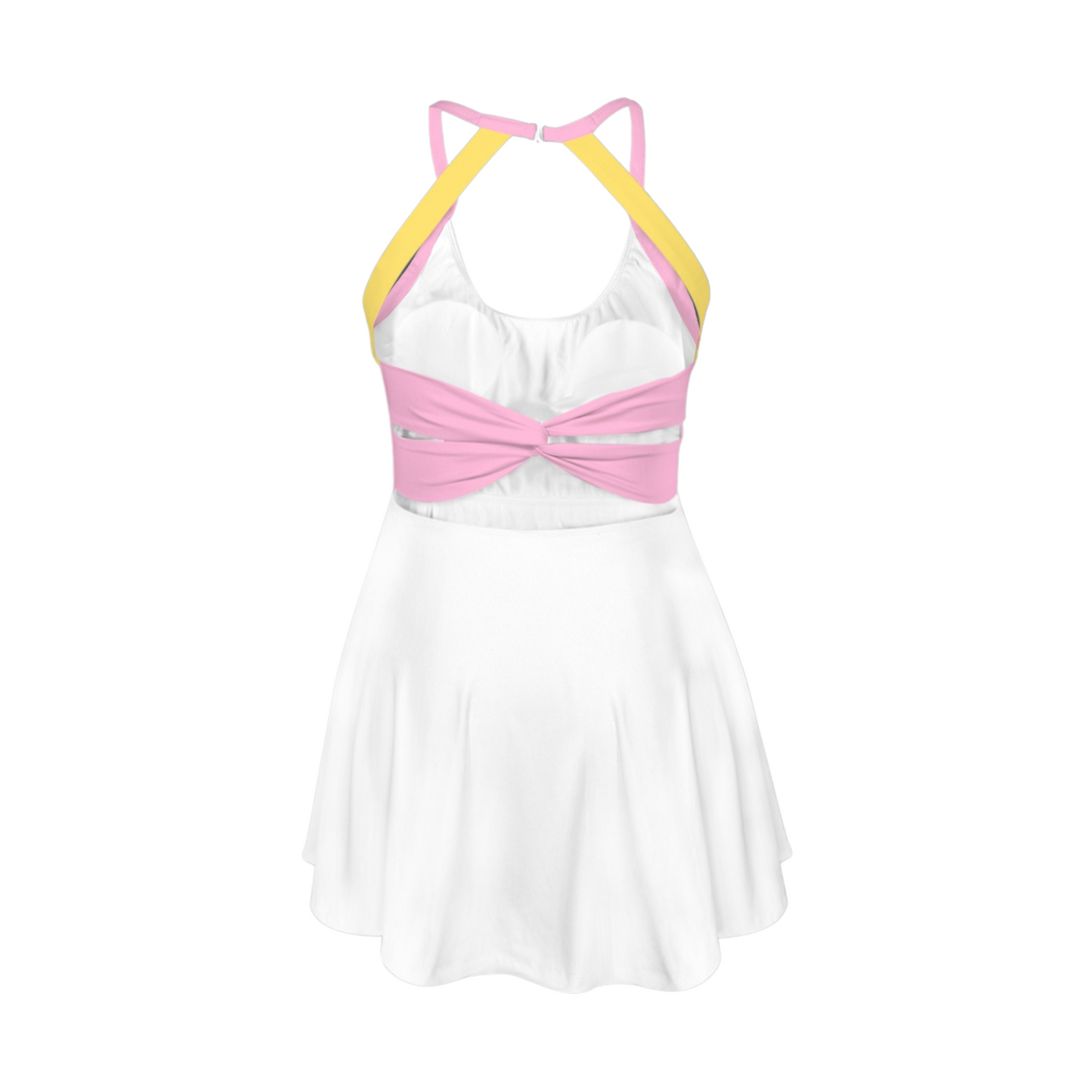 Daisy Colorblock Open Back Flare Skirt Active Dress