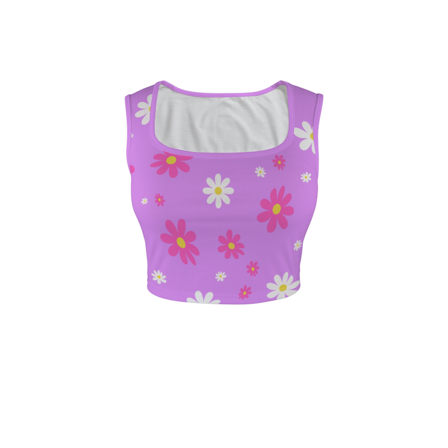 Daisy Square Neck Crop Top