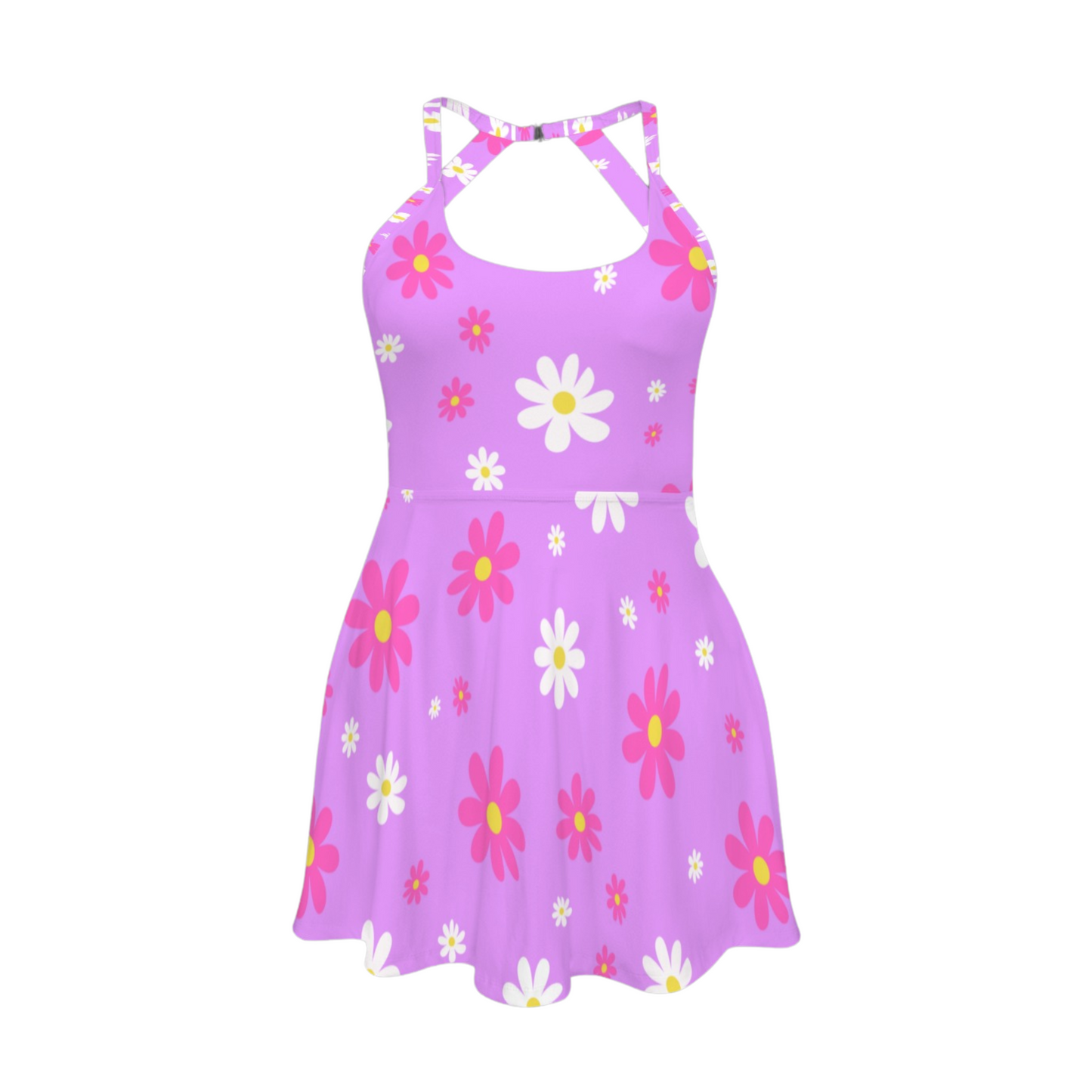 Daisy Open Back Flare Skirt Active Dress