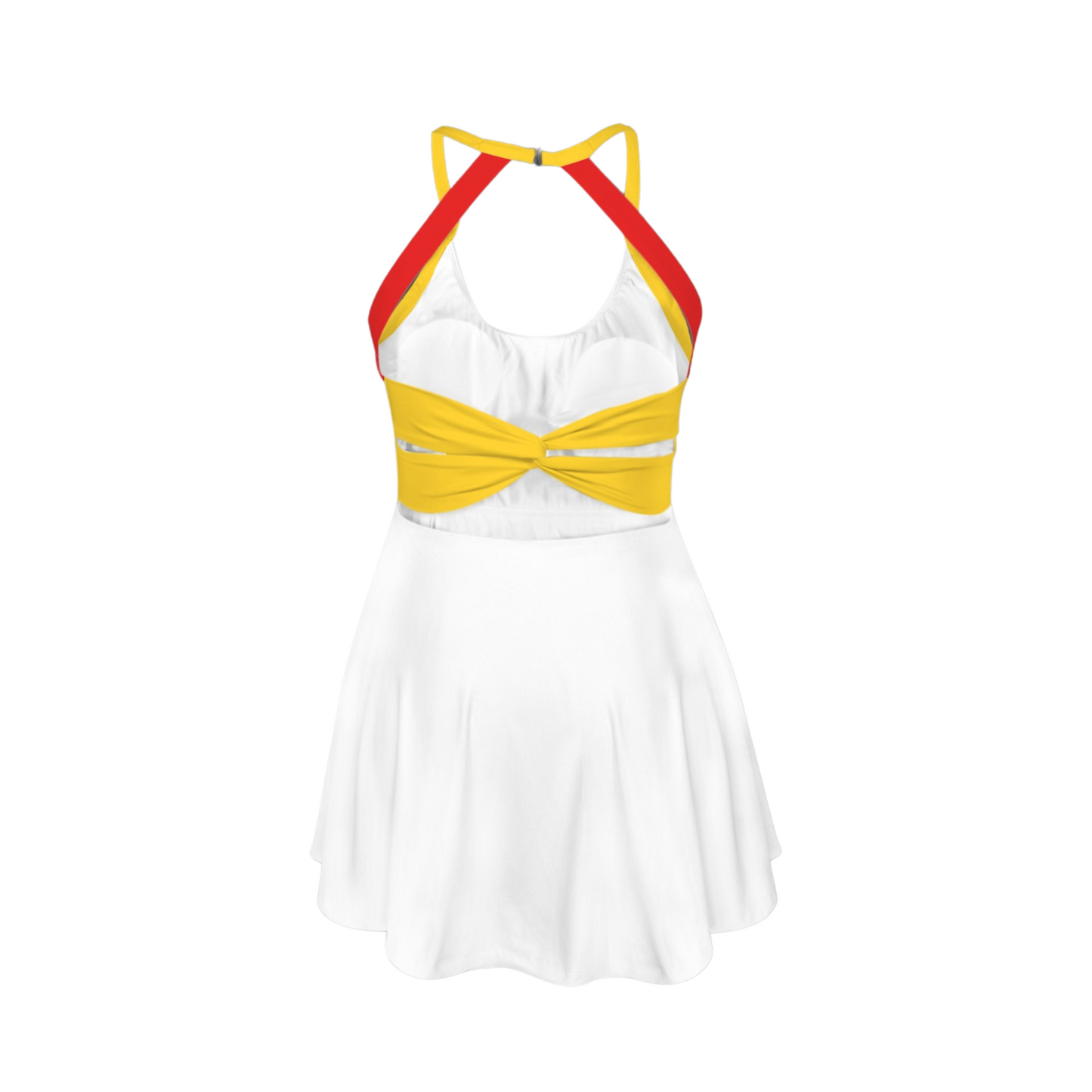 Donald Colorblock Open Back Flare Skirt Active Dress
