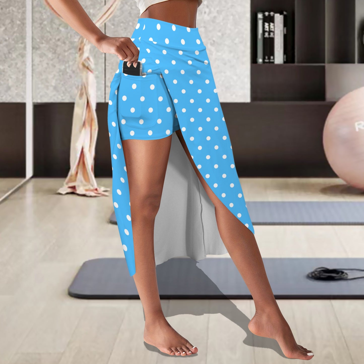 dotsblue. midi skort