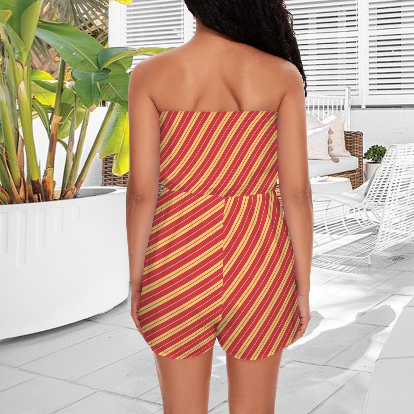 gstripes strapless romper