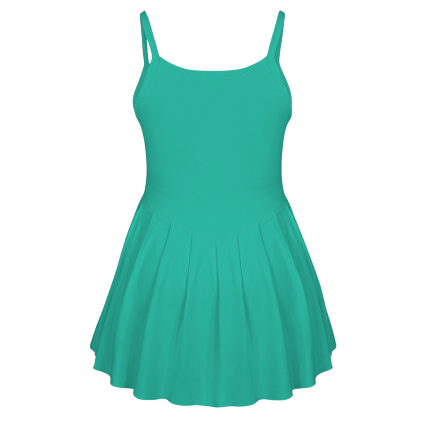 Fauna Green Pleat Skirt Active Dress