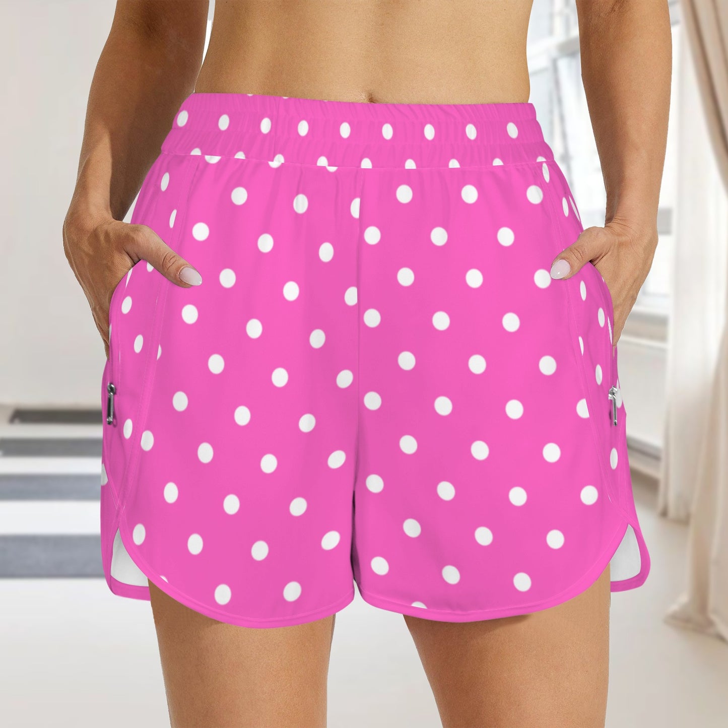 minniepinkwhite. running shorts