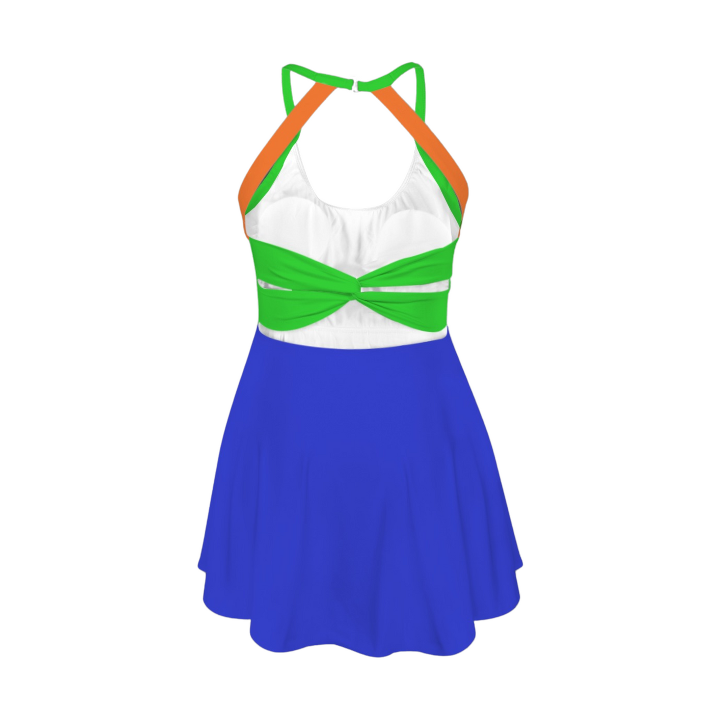 Goof Colorblock Open Back Flare Skirt Active Dress
