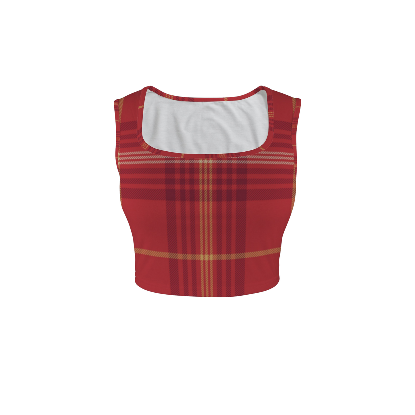 Houses Plaid Square Neck Crop Top