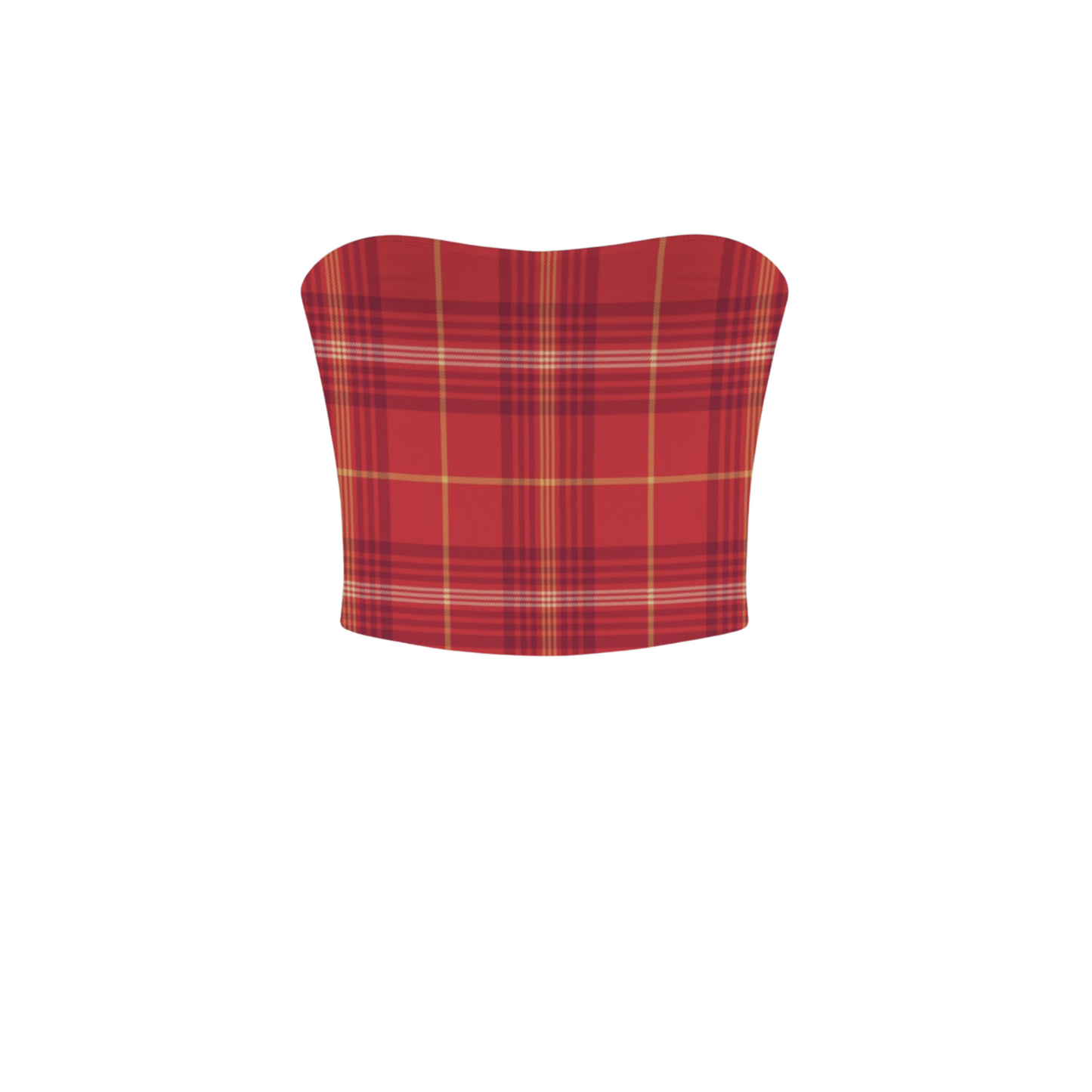 Houses Plaid Crop Tube Top
