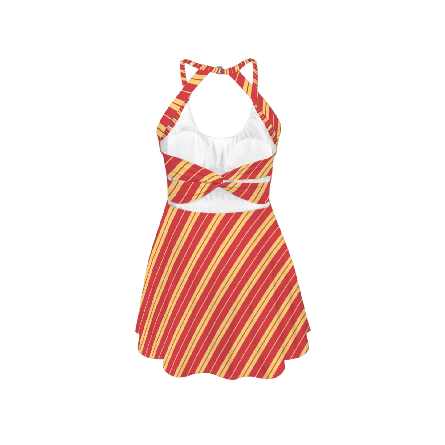Houses Stripes Open Back Flare Skirt Active Dress