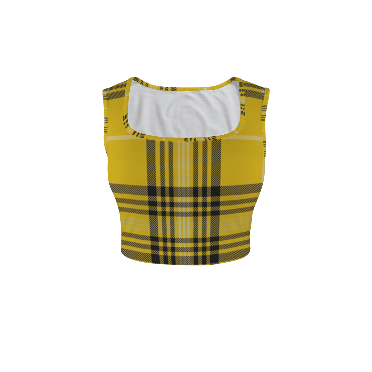 Houses Plaid Square Neck Crop Top