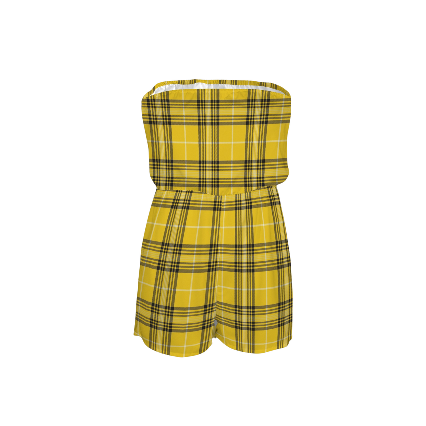 Houses Plaid Strapless Romper