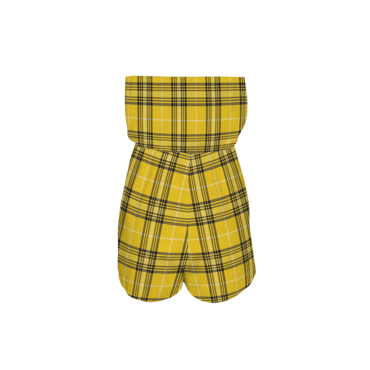 Houses Plaid Strapless Romper