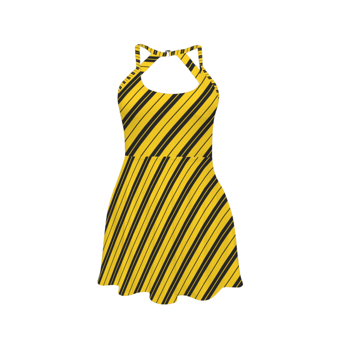 Houses Stripes Open Back Flare Skirt Active Dress