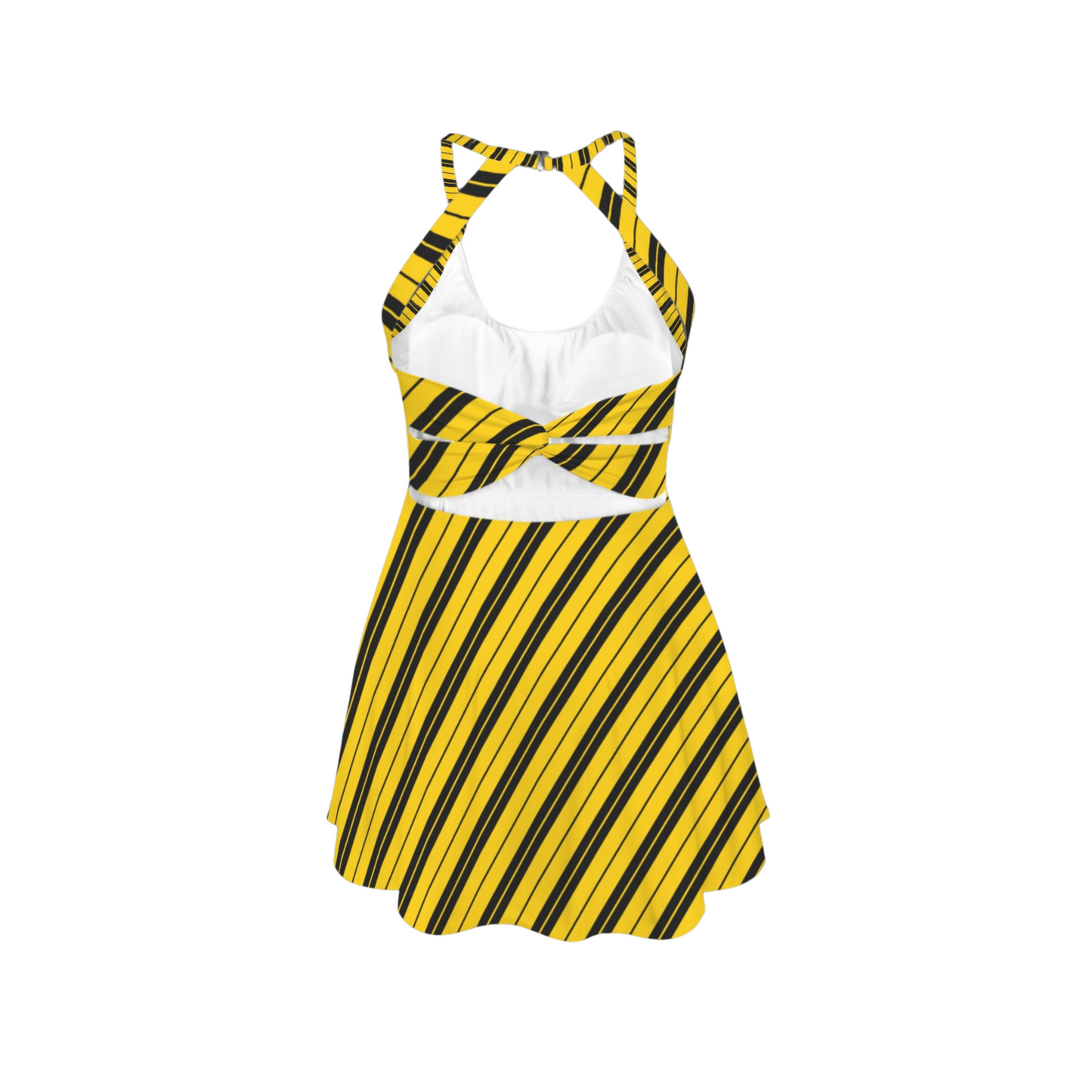 Houses Stripes Open Back Flare Skirt Active Dress