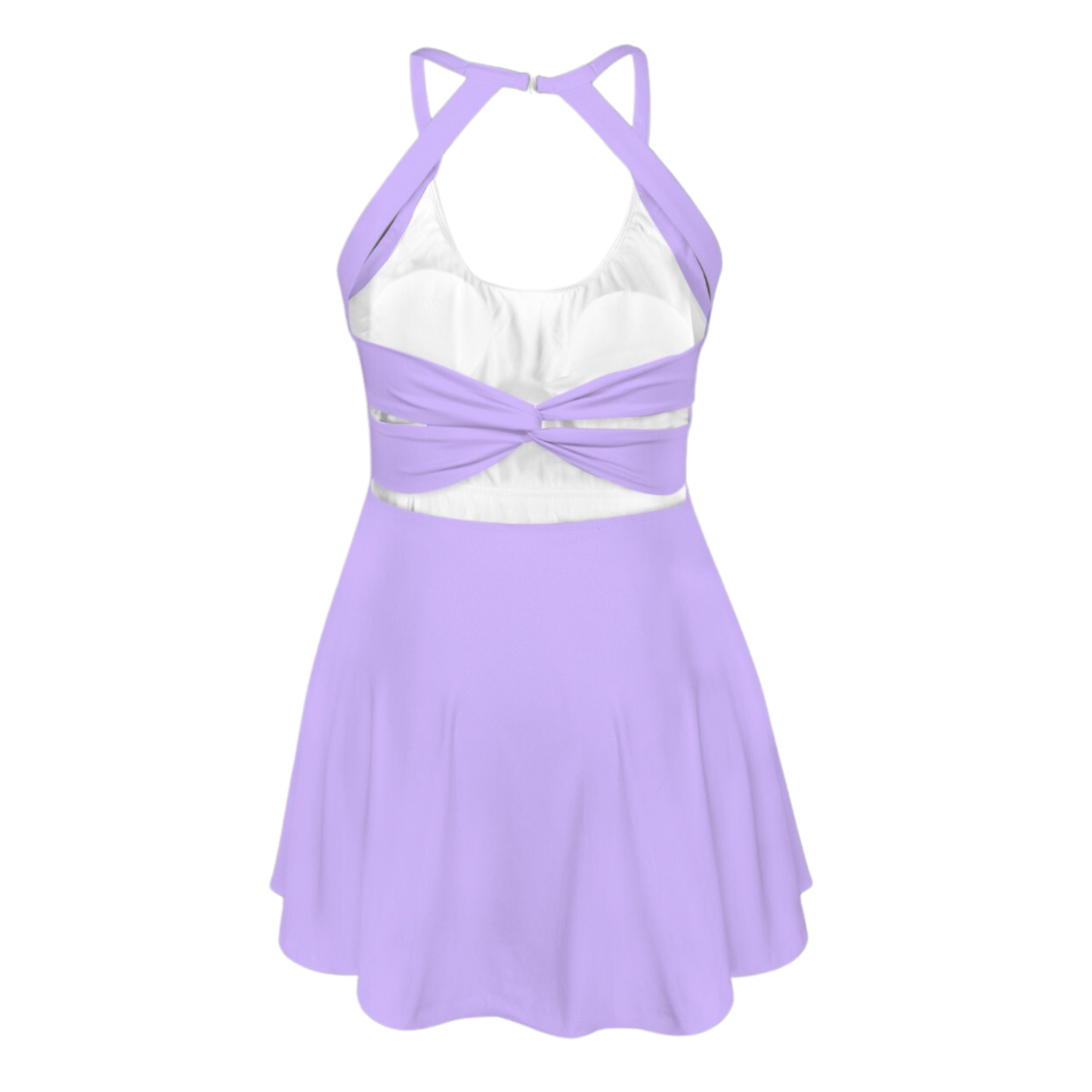 Imagination Purple Open Back Flare Skirt Active Dress