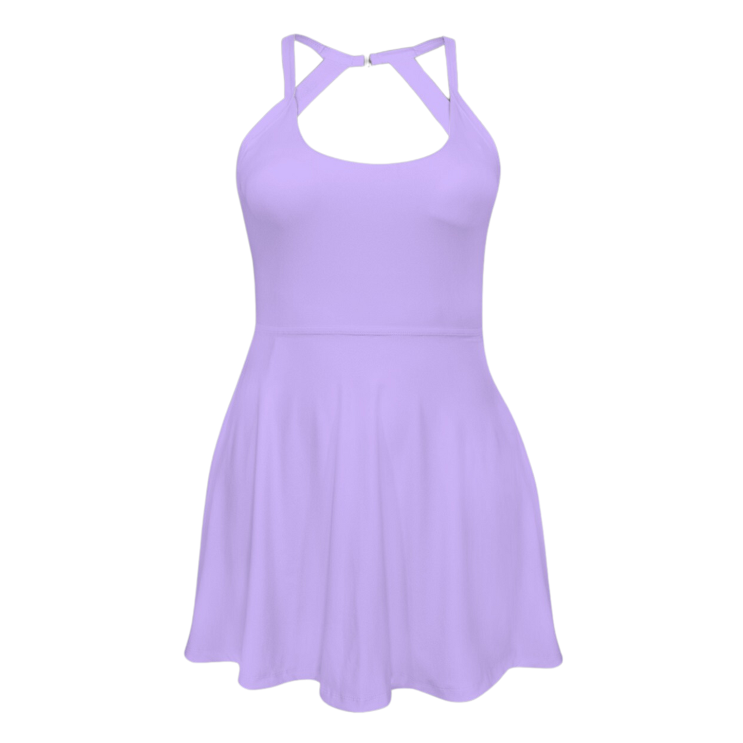 Imagination Purple Open Back Flare Skirt Active Dress
